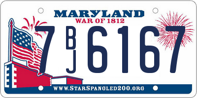 MD license plate 7BJ6167