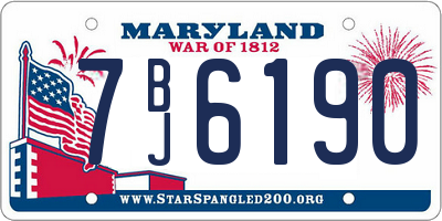 MD license plate 7BJ6190