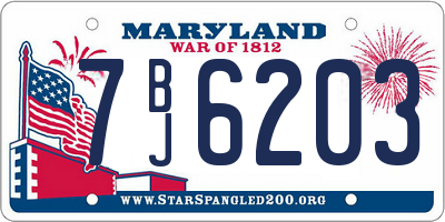 MD license plate 7BJ6203