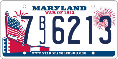MD license plate 7BJ6213