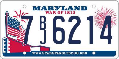 MD license plate 7BJ6214