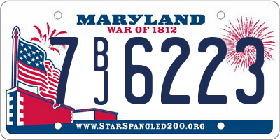 MD license plate 7BJ6223