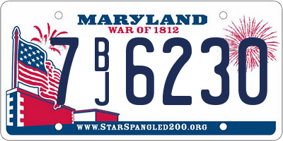 MD license plate 7BJ6230