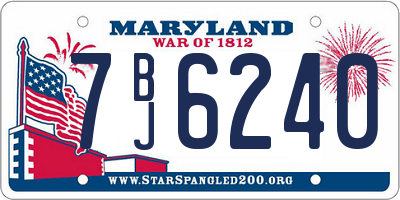 MD license plate 7BJ6240