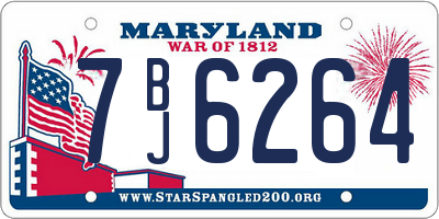 MD license plate 7BJ6264