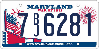 MD license plate 7BJ6281