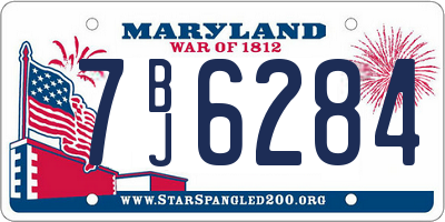 MD license plate 7BJ6284