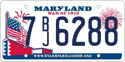 MD license plate 7BJ6288