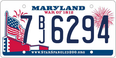 MD license plate 7BJ6294