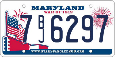 MD license plate 7BJ6297