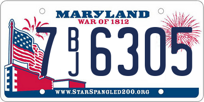 MD license plate 7BJ6305