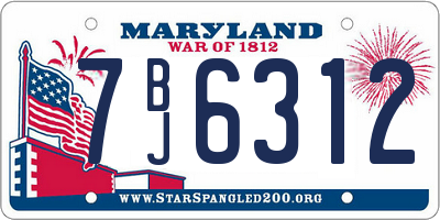 MD license plate 7BJ6312