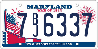 MD license plate 7BJ6337