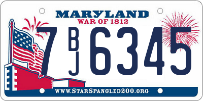 MD license plate 7BJ6345