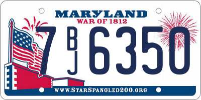 MD license plate 7BJ6350