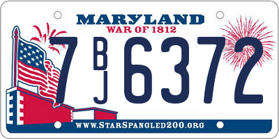 MD license plate 7BJ6372