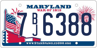 MD license plate 7BJ6388