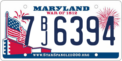 MD license plate 7BJ6394
