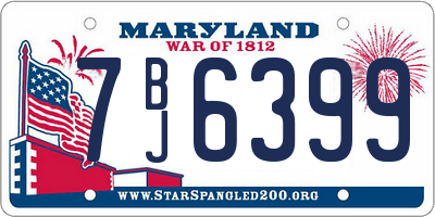 MD license plate 7BJ6399