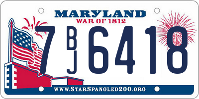 MD license plate 7BJ6418
