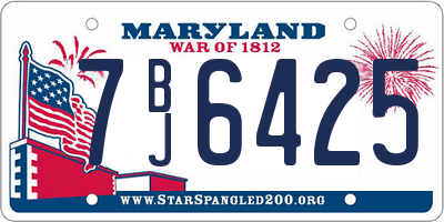 MD license plate 7BJ6425