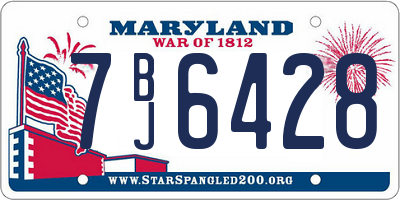 MD license plate 7BJ6428