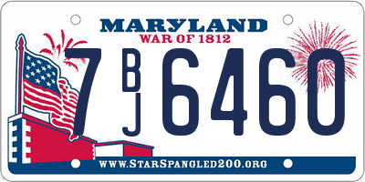 MD license plate 7BJ6460