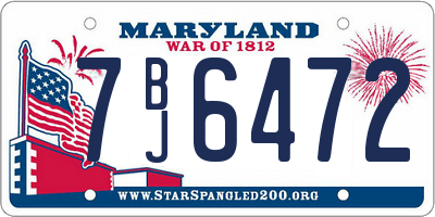 MD license plate 7BJ6472