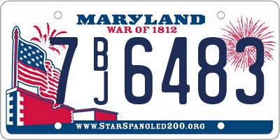 MD license plate 7BJ6483
