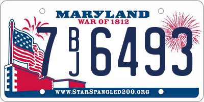 MD license plate 7BJ6493