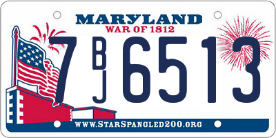 MD license plate 7BJ6513