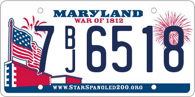 MD license plate 7BJ6518