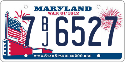 MD license plate 7BJ6527