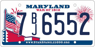 MD license plate 7BJ6552