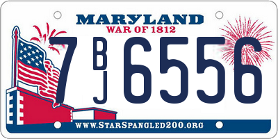 MD license plate 7BJ6556