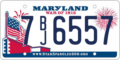 MD license plate 7BJ6557