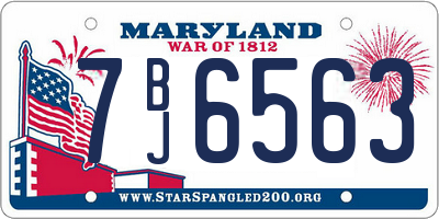 MD license plate 7BJ6563