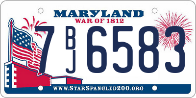 MD license plate 7BJ6583
