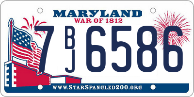 MD license plate 7BJ6586