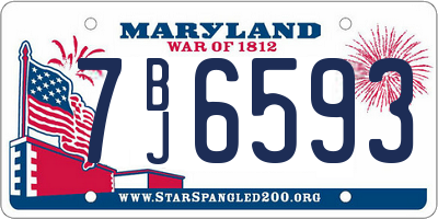 MD license plate 7BJ6593