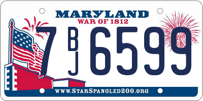 MD license plate 7BJ6599