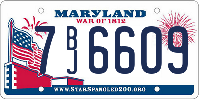 MD license plate 7BJ6609