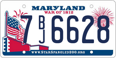 MD license plate 7BJ6628