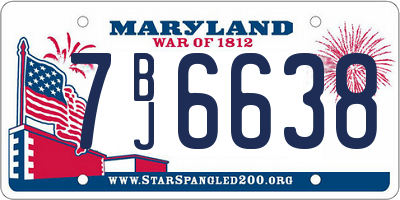 MD license plate 7BJ6638