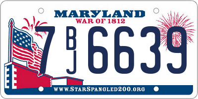 MD license plate 7BJ6639