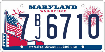 MD license plate 7BJ6710