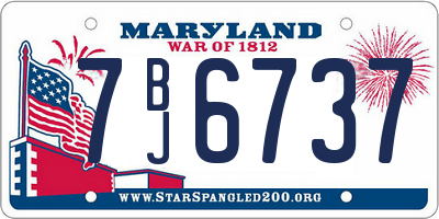MD license plate 7BJ6737