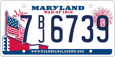 MD license plate 7BJ6739