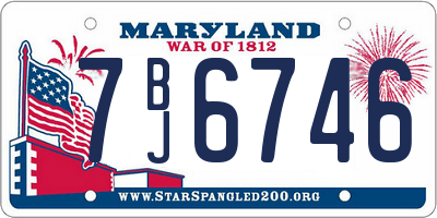 MD license plate 7BJ6746