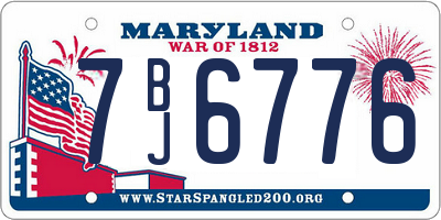 MD license plate 7BJ6776